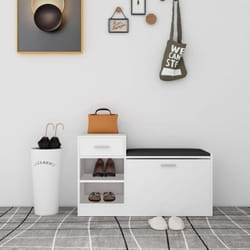 Vidaxl - Banc à chaussures Blanc 94,5x31x57 cm Bois d'ingénierie