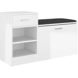 Banc à chaussures Blanc brillant 94,5x31x57 cm Aggloméré Vidaxl