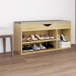 vidaXL Banc à chaussures avec coussin Chêne Sonoma Bois d'ingénierie - TU
