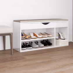 Gardez vos chaussures bien organisées et toujours à portée de main avec ce banc à chaussures ! Le banc avec un coussin peut é ...
