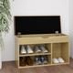 vidaXL Banc à chaussures et coussin Chêne sonoma Bois d'ingénierie - TU