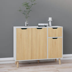 Vidaxl - Buffet blanc et chêne sonoma 90x30x72 cm bois d'ingénierie