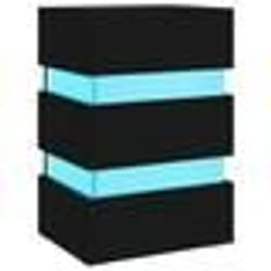 vidaXL Table de chevet à LED Noir 45x35x67 cm Bois d'ingénierie