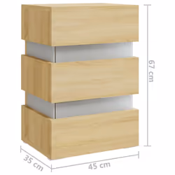 VidaXL 326843 Table de nuit et table de chevet Chêne - Vue supplémentaire 8