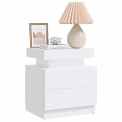 VidaXL 326849 Table de nuit et table de chevet Blanc