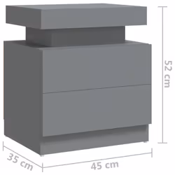 VidaXL 326851 Table de nuit et table de chevet Gris - Vue supplémentaire 7