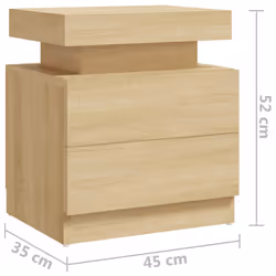 VidaXL 326852 Table de nuit et table de chevet Chêne - Vue supplémentaire 7