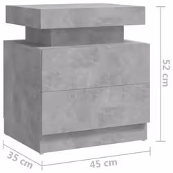 VidaXL 326853 Table de nuit et table de chevet Couleur du béton - Vue supplémentaire 7