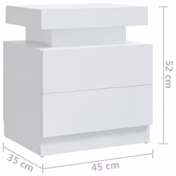 VidaXL 326855 Table de nuit et table de chevet Blanc - Vue supplémentaire 7