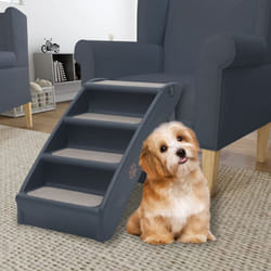 Vidaxl - Escalier pliable à 4 marches pour chiens Gris foncé