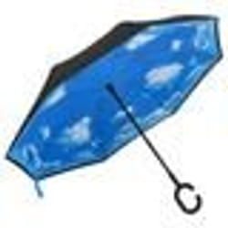 vidaXL Parapluie à poignée en C Noir 108 cm