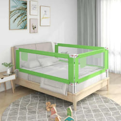 vidaXL Barrière de sécurité de lit d'enfant Vert 120x25 cm Tissu - TU