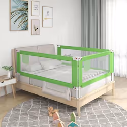vidaXL Barrière de sécurité de lit d'enfant Vert 180x25 cm Tissu - TU