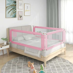 vidaXL Barrière de sécurité de lit d'enfant Rose 120x25 cm Tissu - TU