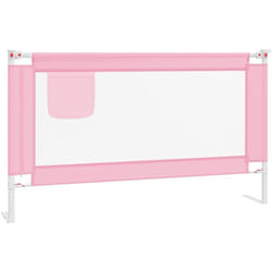 vidaXL Barrière de sécurité de lit d'enfant Rose 140x25 cm Tissu