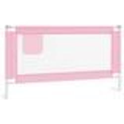vidaXL Barrière de sécurité de lit d'enfant Rose 150x25 cm Tissu - TU