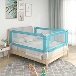 vidaXL Barrière de sécurité de lit d'enfant Bleu 160x25 cm Tissu - TU