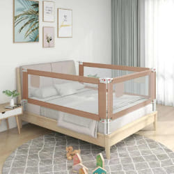 vidaXL Barrière de sécurité de lit d'enfant Taupe 120x25 cm Tissu - TU