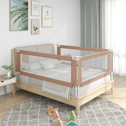 Barrière de sécurité de lit d'enfant Taupe 160x25 cm Tissu