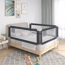vidaXL Barrière de sécurité de lit d'enfant Gris foncé 120x25 cm Tissu - TU