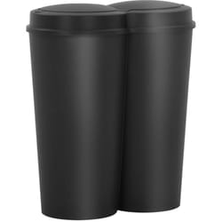 Vidaxl - Poubelle double à ordures Noir 50 l