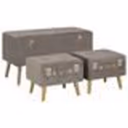 vidaXL Tabourets de rangement lot de 3 Gris Velours - TU