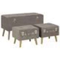 vidaXL Tabourets de rangement lot de 3 Gris Velours - TU