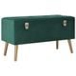 vidaXL Banc avec compartiment de rangement 80 cm Vert Velours - TU