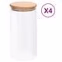vidaXL Pots de conservation en verre couvercle en bambou 4 pcs 1200 ml