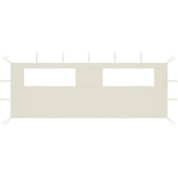 vidaXL Paroi latérale de belvédère avec fenêtres 6x2 m Crème