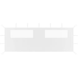 Paroi latérale de belvédère avec fenêtres 6x2 m Blanc