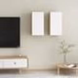 vidaXL Meubles TV 2 pcs Blanc et chêne sonoma Bois d’ingénierie - TU