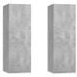 vidaXL Meubles TV 2 pcs Gris béton 30,5x30x90 cm Bois d’ingénierie - TU