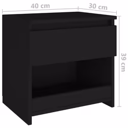 VidaXL 803446 Table de nuit et table de chevet Noir - Vue supplémentaire 8