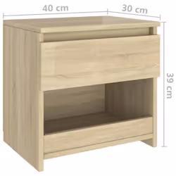 VidaXL 803449 Table de nuit et table de chevet Chêne - Vue supplémentaire 7