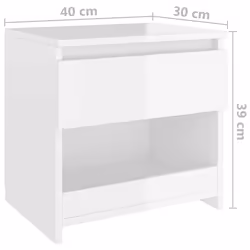 VidaXL 803456 Table de nuit et table de chevet Blanc - Vue supplémentaire 7