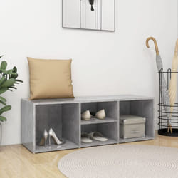 Vidaxl - Banc à chaussures Gris béton 105x35x35 cm Aggloméré