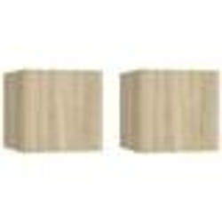 vidaXL Meubles TV muraux 2 pcs Chêne sonoma 30,5x30x30 cm - TU
