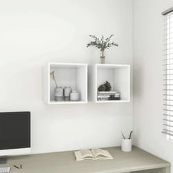 Vidaxl - Armoires murales 2 pcs Blanc 37x37x37 cm Bois d'ingénierie