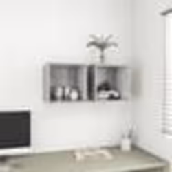 vidaXL Armoires murales 2 pcs Gris béton 37x37x37 cm Bois d’ingénierie - TU