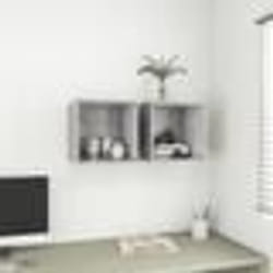 vidaXL Armoires murales 2 pcs Gris béton 37x37x37 cm Bois d’ingénierie - TU