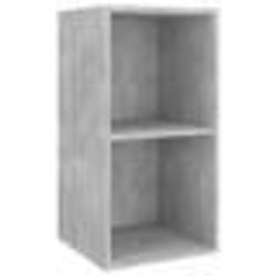 vidaXL Meuble TV mural Gris béton 37x37x72 cm Bois d’ingénierie - TU