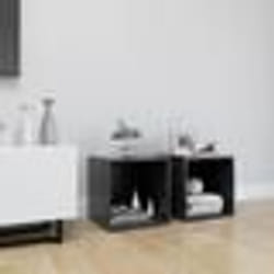 vidaXL Meubles TV 2 pcs gris 37x35x37 cm bois d’ingénierie - TU