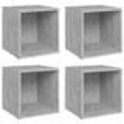 vidaXL Meubles TV 4 pcs gris béton 37x35x37 cm bois d’ingénierie - TU