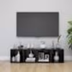 vidaXL Meubles TV 4 pcs noir brillant 37x35x37 cm bois d’ingénierie - TU