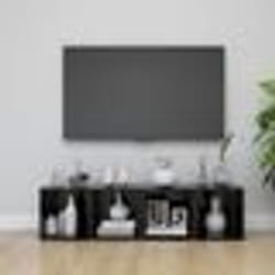 vidaXL Meubles TV 4 pcs noir brillant 37x35x37 cm bois d’ingénierie - TU