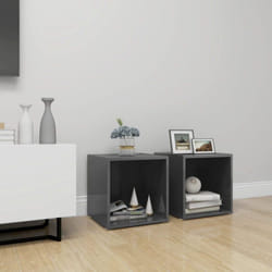 Vidaxl - Meubles tv 2 pcs gris brillant 37x35x37 cm bois d'ingénierie