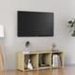 vidaXL Meuble TV chêne sonoma 107x35x37 cm bois d’ingénierie - TU