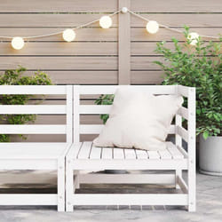 Vidaxl - Canapé d'angle de jardin blanc bois de pin massif