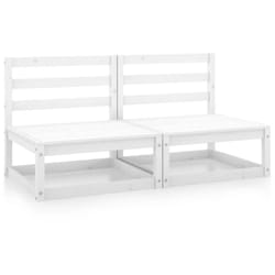 Canapés centraux de jardin 2 pcs Blanc Bois de pin massif - Vidaxl